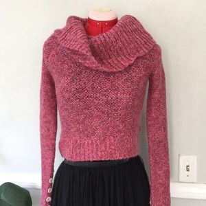 Bebe crop top cowl neck sweater